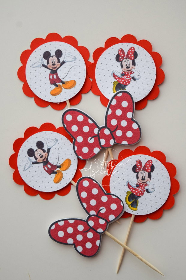 Set 6 mini propsuri Mickey&Minnie Mouse