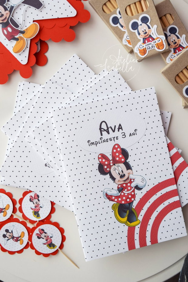 Set 6 mini propsuri Mickey&Minnie Mouse