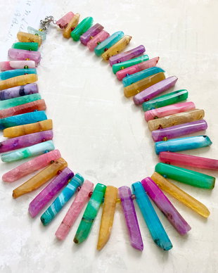 Colier agate multicolore