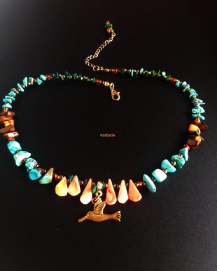 Colier mix color pietre semipretioase