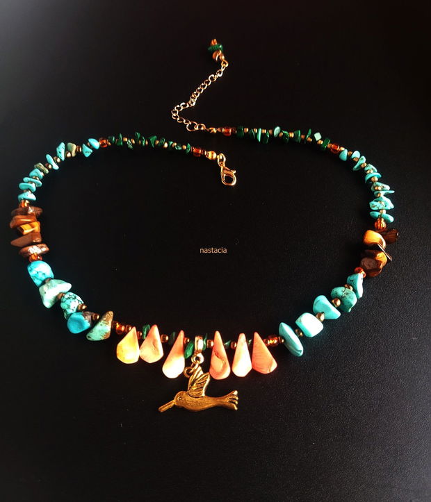 Colier mix color pietre semipretioase