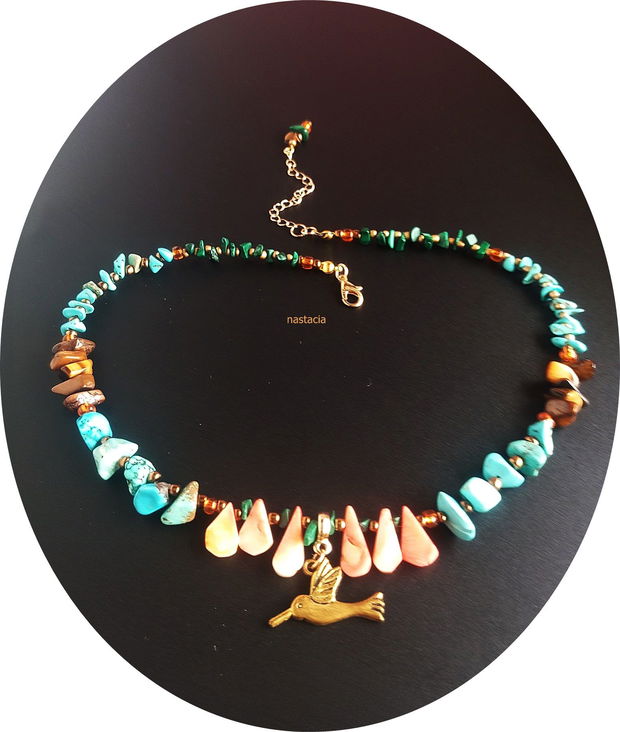 Colier mix color pietre semipretioase