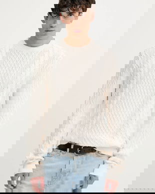 Tommy Jeans pulover de bumbac culoarea bej, light, DM0DM22101