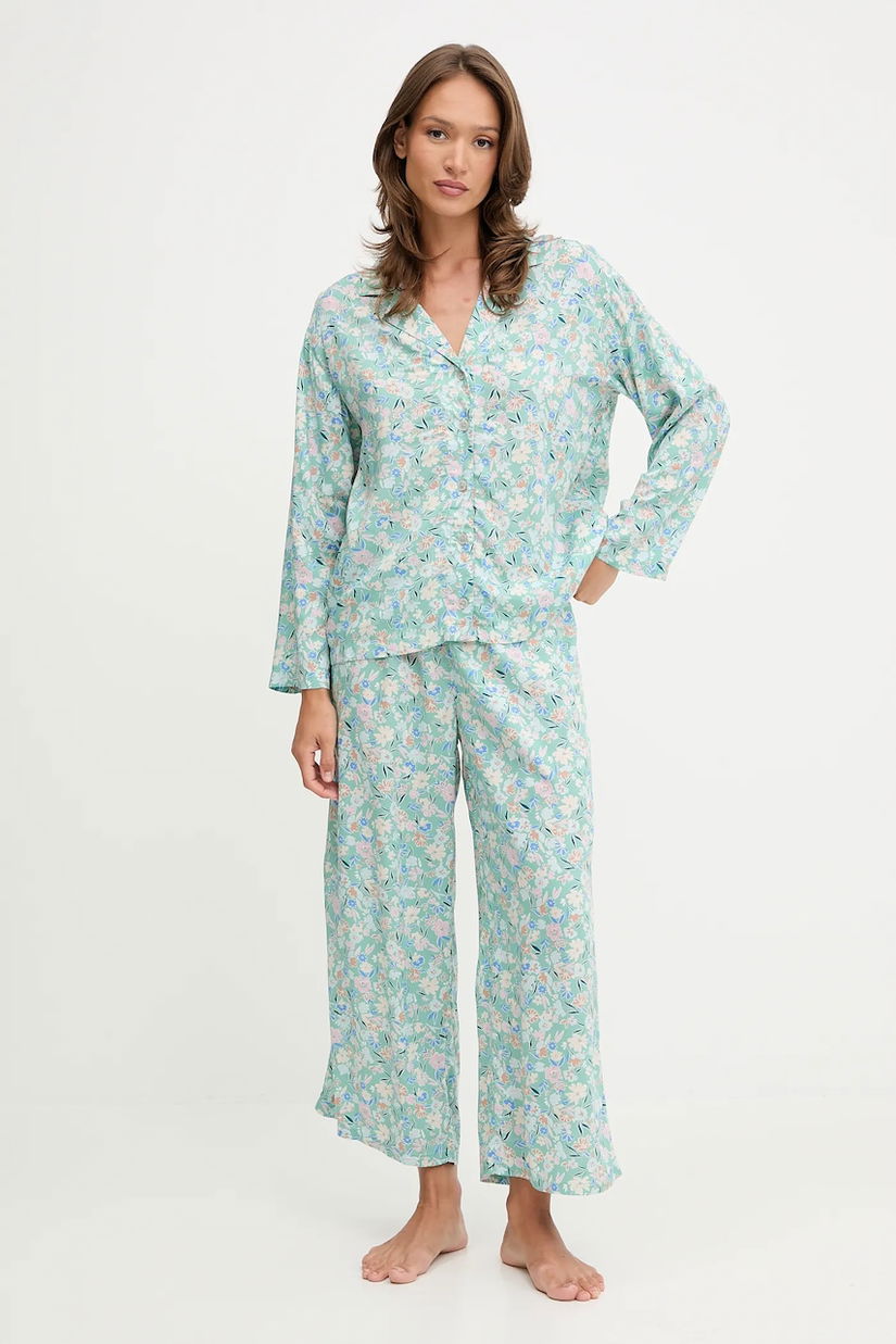United Colors of Benetton pijama culoarea turcoaz, 4W313P00U