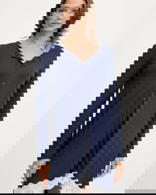 United Colors of Benetton cămașă de noapte culoarea bleumarin, 3Z123C143