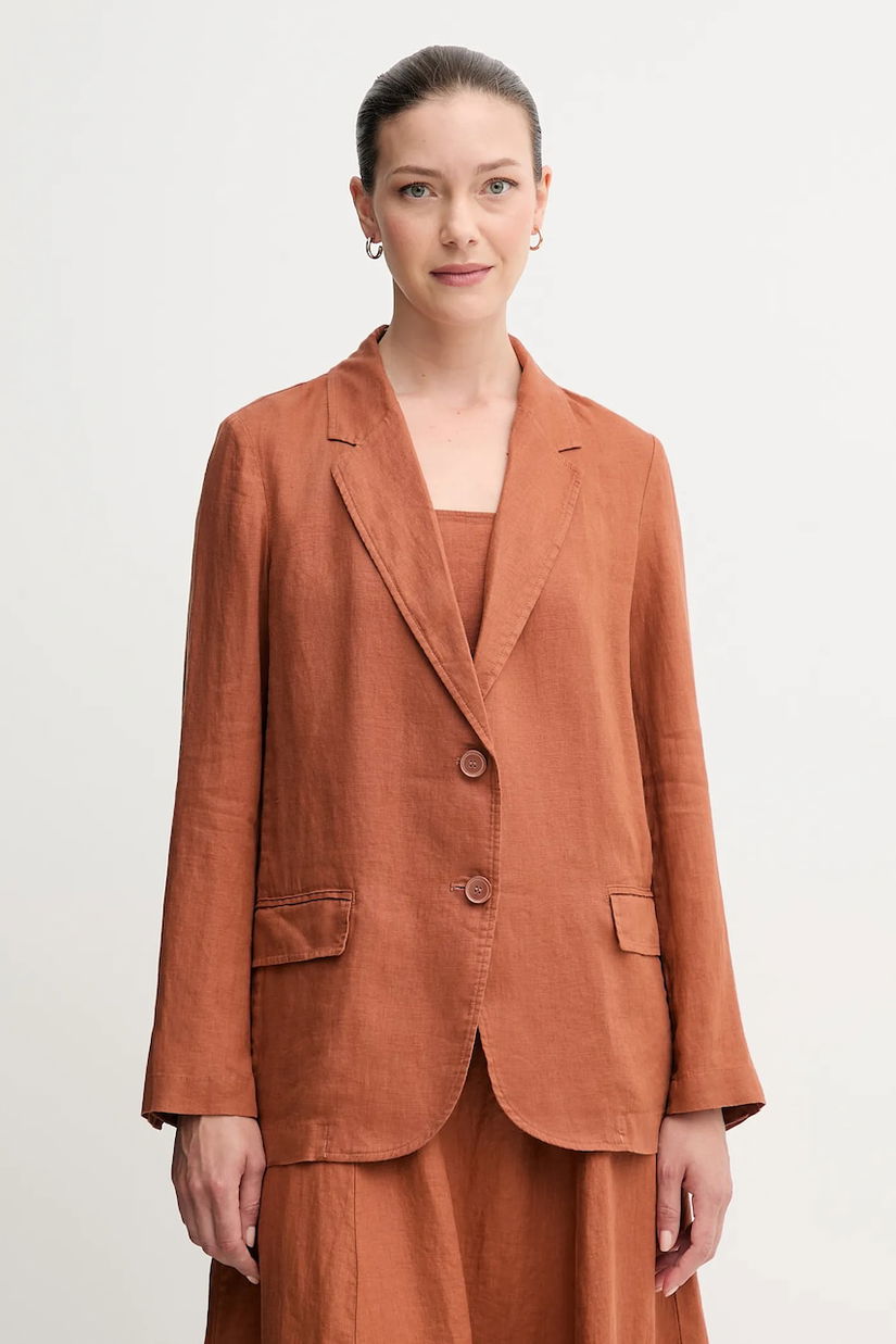 United Colors of Benetton sacou de in culoarea verde, un singur rand de nasturi, neted