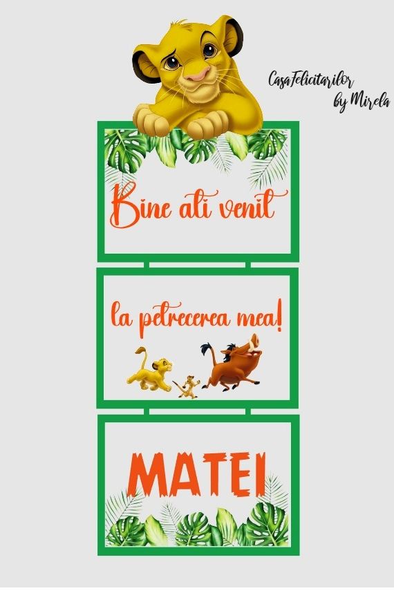 Numere masa botez Simba regele leu