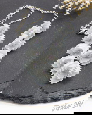 Colier statement handmade unicat - PET-uri (plastic) reciclate - flori (cod1276)