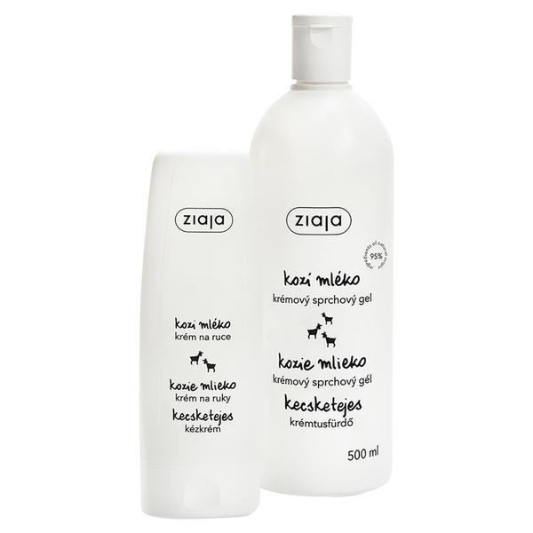 Set crema de baie 500 ml si crema de maini 80 ml, continut lapte de capra, Ziaja