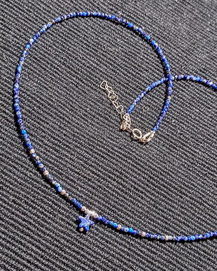 Colier argint lapis lazuli stea mini minimalist boho chic trendy - Transport gratuit
