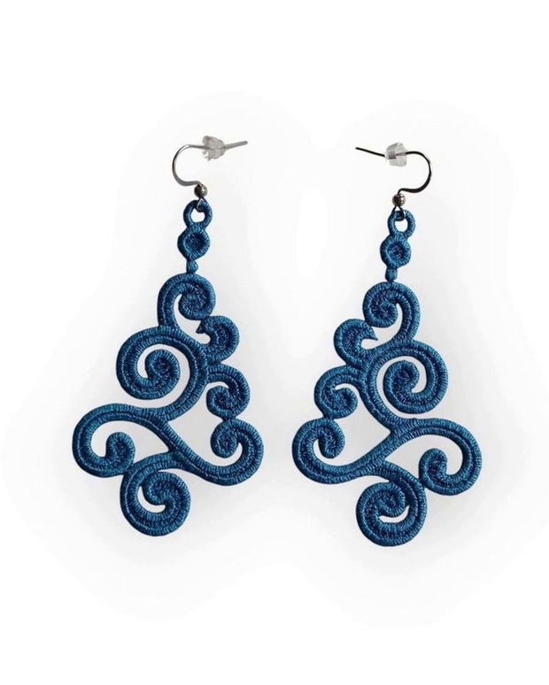 Cercei Spiral Celtici Albastru