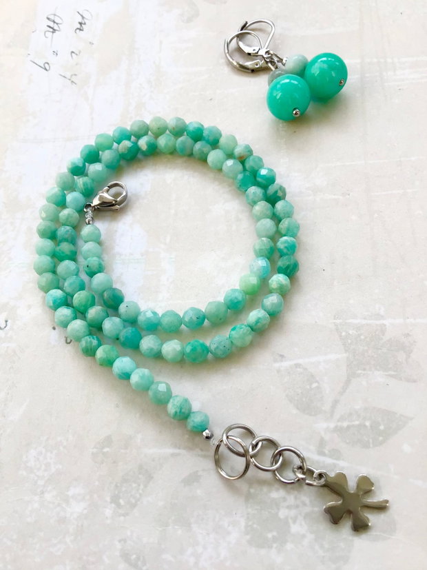 Colier CHOKER amazonit