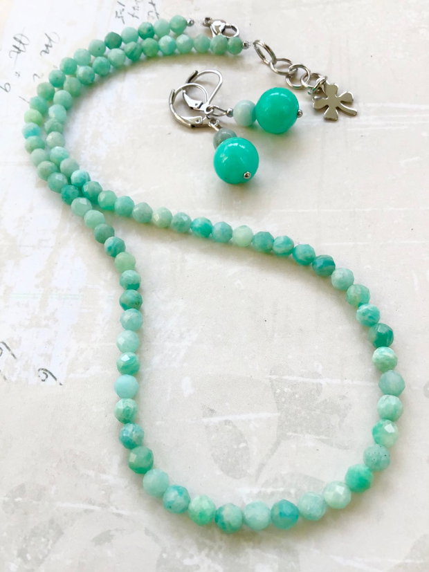 Colier CHOKER amazonit