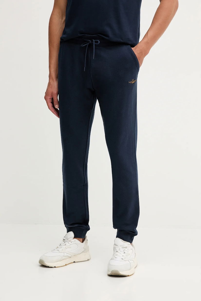 Aeronautica Militare pantaloni de trening culoarea bleumarin, uni, PF1008UF00662