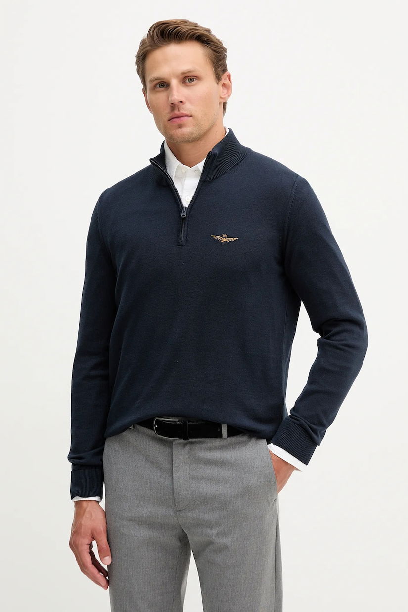 Aeronautica Militare pulover de bumbac culoarea bleumarin, light, MA1578UL00506