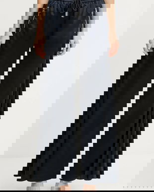 Silvian Heach pantaloni JONY culoarea bleumarin, lat, high waist, GPA25161PA