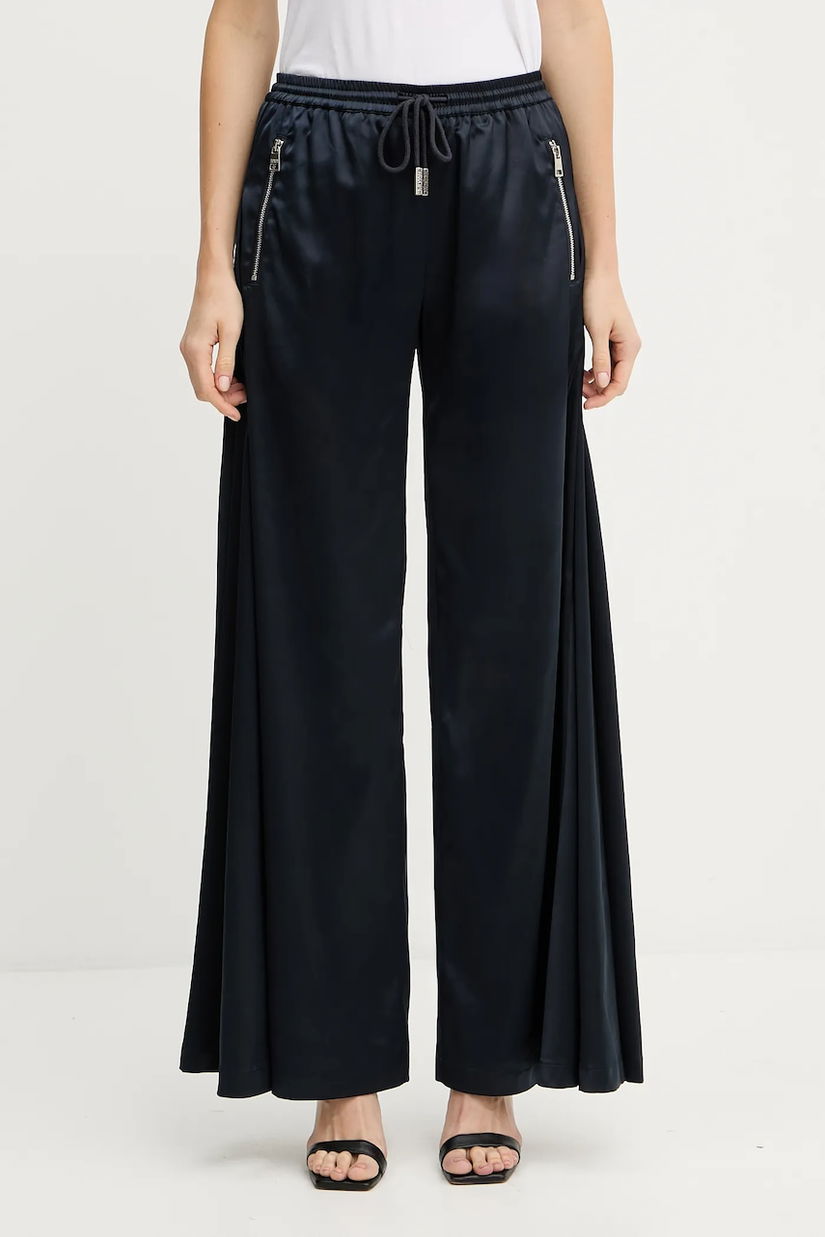 Silvian Heach pantaloni JONY culoarea bleumarin, lat, high waist, GPA25161PA