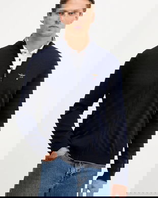 Aeronautica Militare cardigan din lână culoarea bleumarin, MA1569UL00415