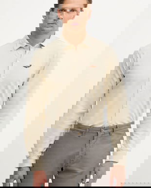 Aeronautica Militare cămașă culoarea bej, cu guler clasic, regular, CA1265UP00342