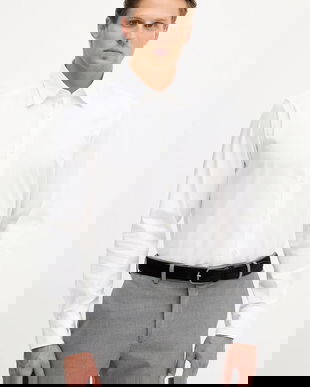 BOSS Orange cămașă culoarea alb, cu guler clasic, regular, 50543498