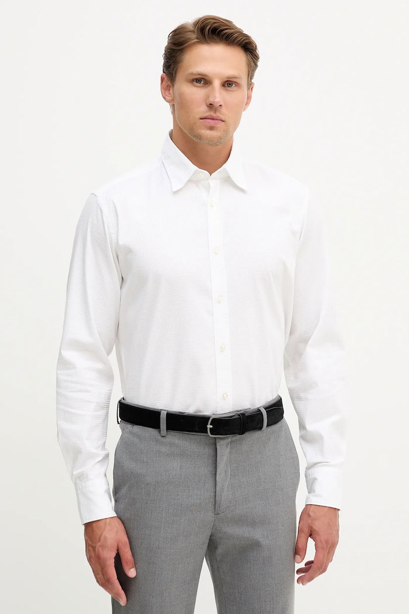 BOSS Orange cămașă culoarea alb, cu guler clasic, regular, 50543498
