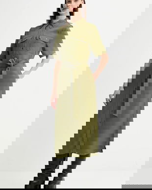 Gant rochie culoarea verde, midi, drept, 4503438