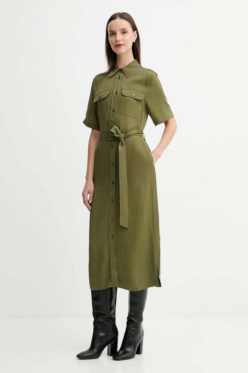 Gant rochie culoarea verde, midi, drept, 4503438