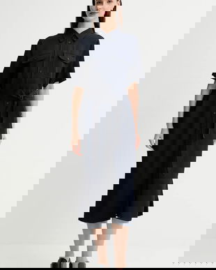 Gant rochie culoarea bleumarin, midi, drept, 4503438