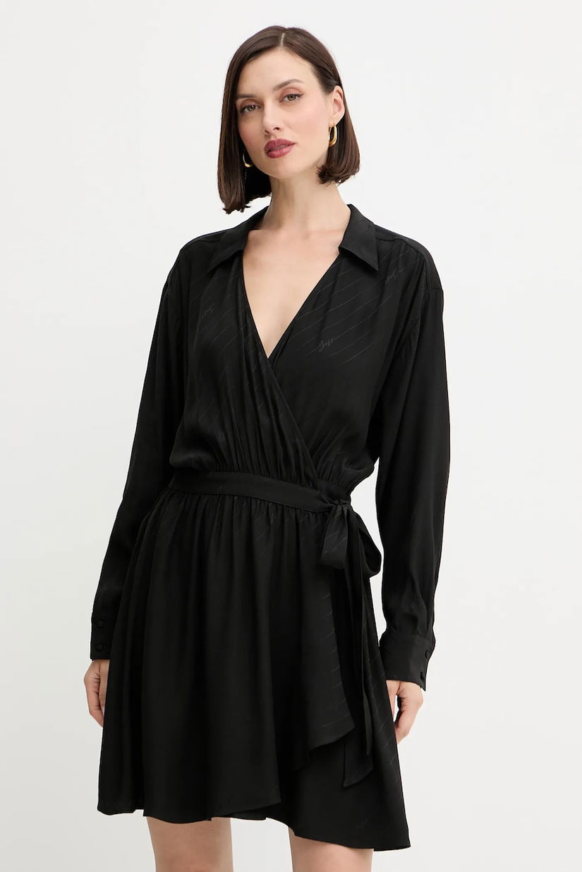 BOSS Orange rochie culoarea negru, mini, evazați, 50544025