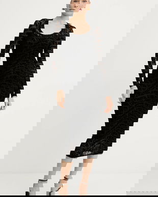 Versace Jeans Couture rochie culoarea negru, midi, mulată, 79HAO920 JS490