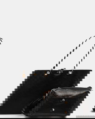 U.S. Polo Assn. poșetă cu două fețe Axtell Reversible culoarea negru, BIU4A8904WVP