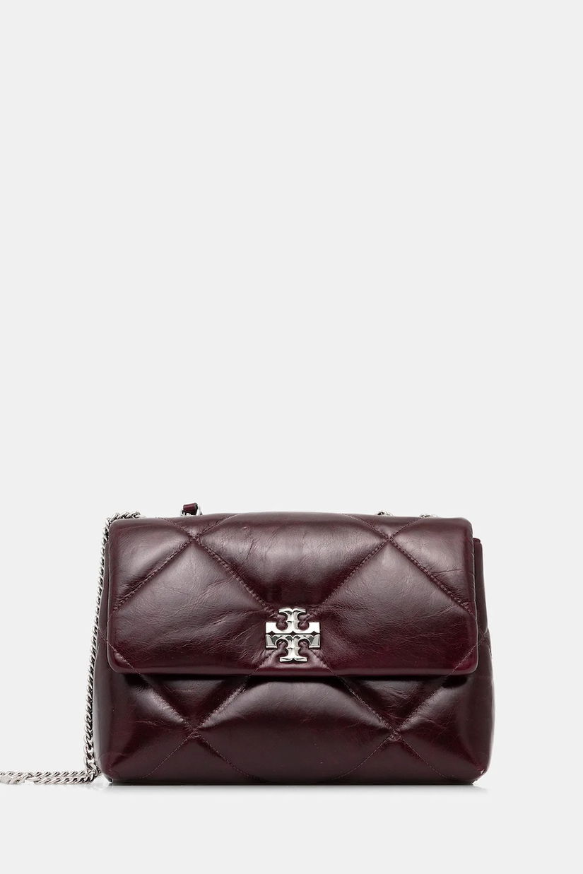 Tory Burch poșetă de piele Kira Diamond culoarea roșu, 169325.500