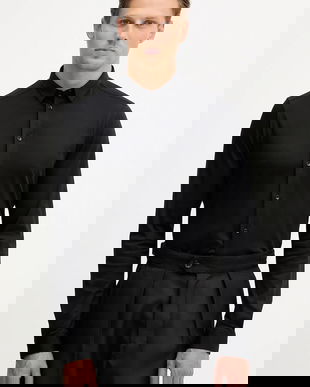 Mos Mosh cămașă din bumbac MARCO culoarea negru, cu guler button-down, regular, 500940