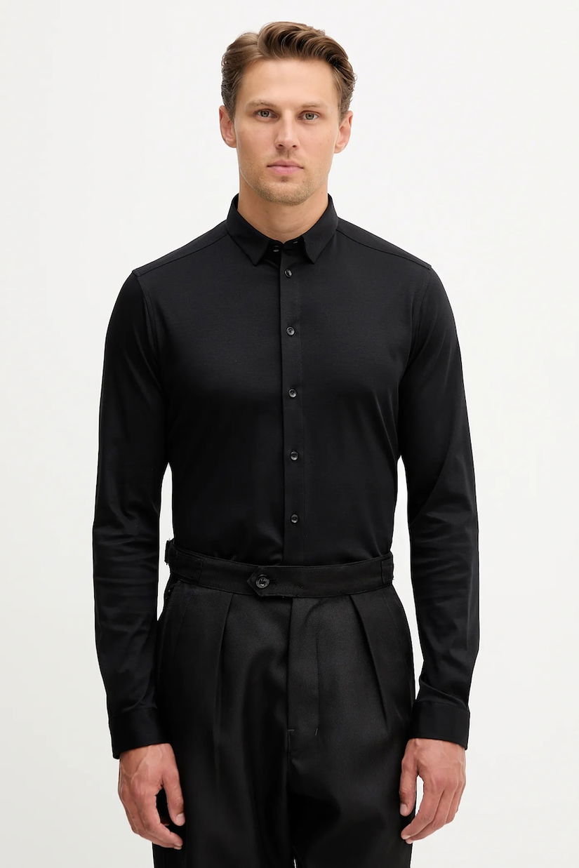 Mos Mosh cămașă din bumbac MARCO culoarea negru, cu guler button-down, regular, 500940