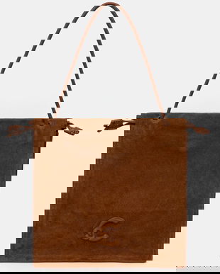 Coccinelle geanta de mână din piele întoarsă COCCINELLEDULSE SUEDE culoarea bej, E1 SS6 11 01 01