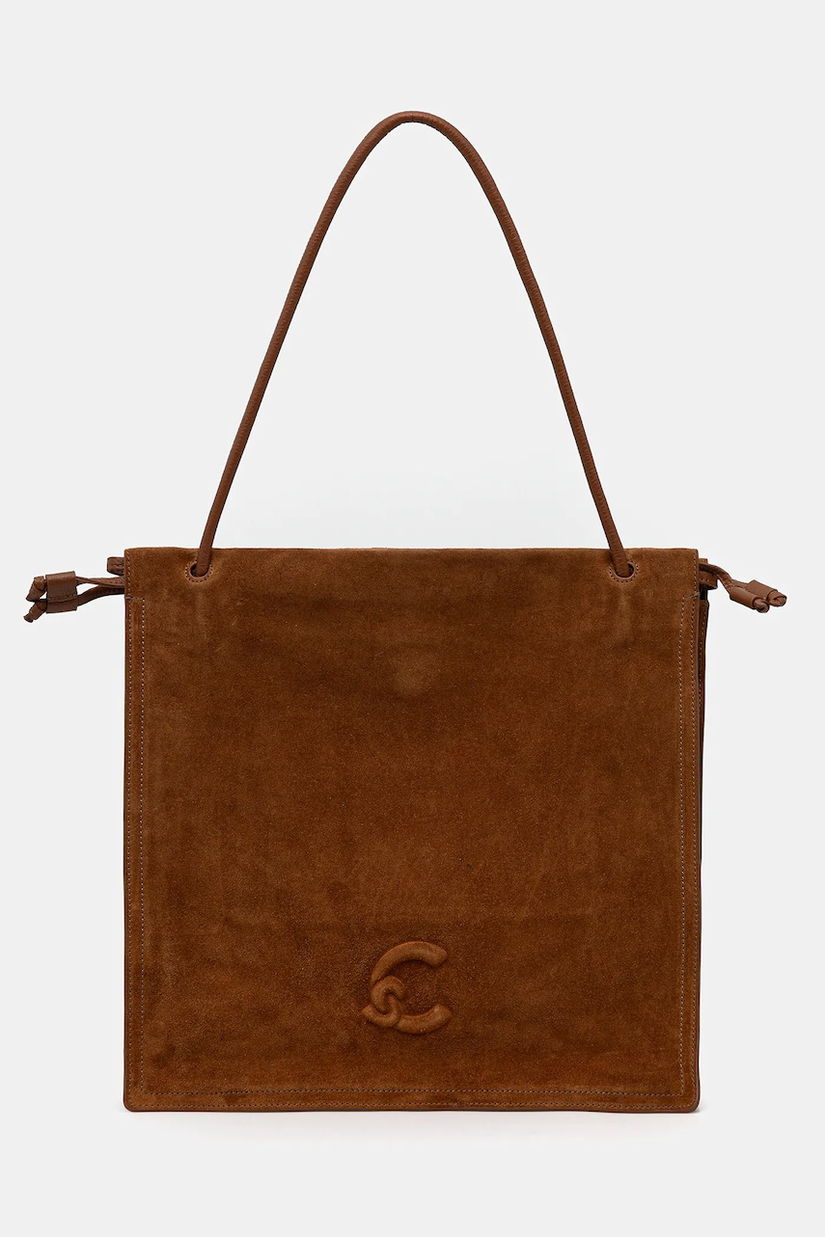 Coccinelle geanta de mână din piele întoarsă COCCINELLEDULSE SUEDE culoarea bej, E1 SS6 11 01 01
