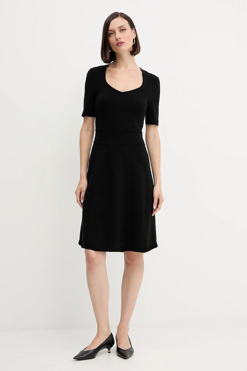 Boss Orange rochie culoarea negru, mini, evazată, 50519298