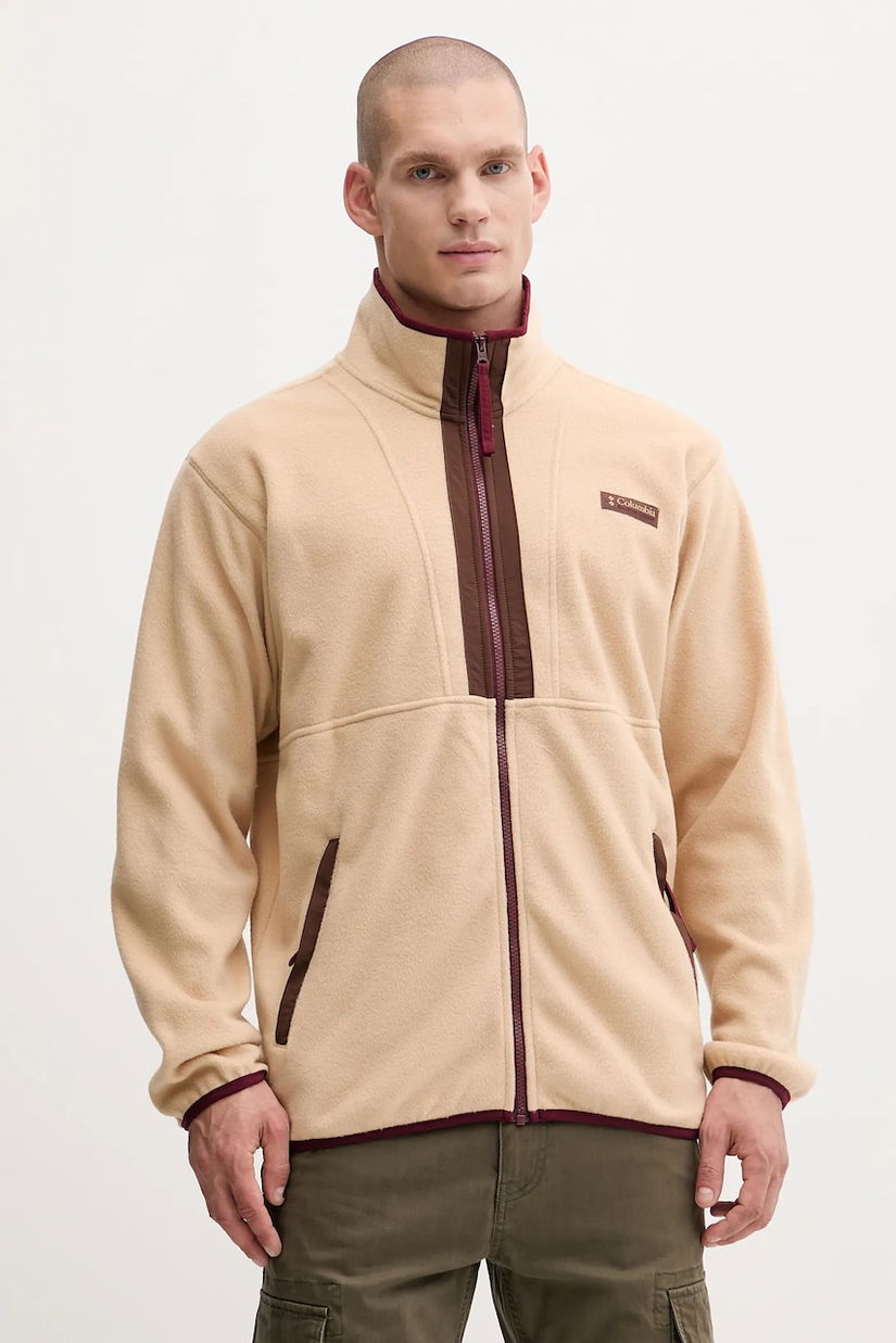 Columbia hanorac fleece Backbowl II Full Zip Fleece culoarea gri, uni, 2090851