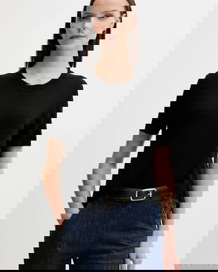 United Colors of Benetton tricou cu mânecă lungă culoarea negru, 1ZRED10BK