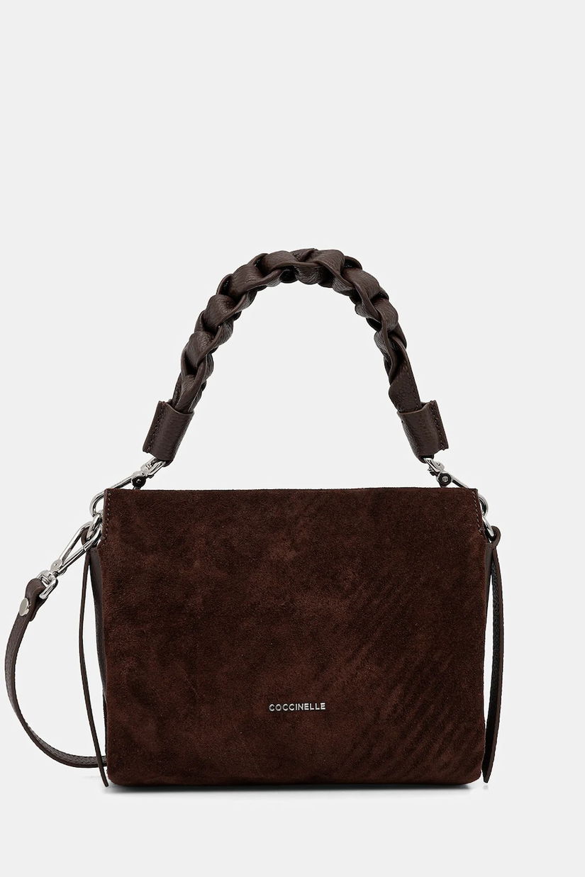 Coccinelle geanta de mână din piele întoarsă culoarea negru, E1 P6P 58 01 01