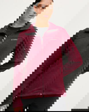 Columbia hanorac Fast Trek II culoarea rosu, uni, 1465351