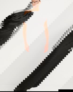 Answear.LAB rochie culoarea negru, maxi, evazati