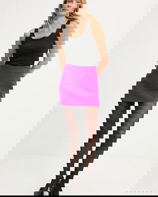 Answear.LAB fusta culoarea roz, mini, drept