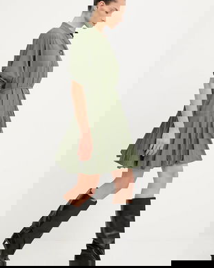 Answear.LAB rochie culoarea verde, mini, evazati