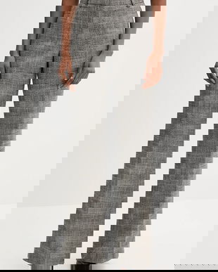 Silvian Heach pantaloni CARILLO culoarea gri, drept, high waist, GPA25350PA