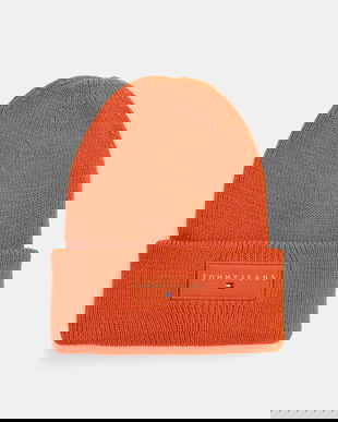 Tommy Jeans căciulă din bumbac culoarea portocaliu, AM0AM13666