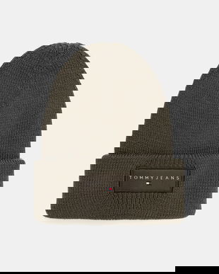 Tommy Jeans căciulă din bumbac culoarea verde, AM0AM13666