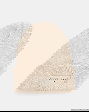 Tommy Jeans căciulă din bumbac culoarea bej, AM0AM13666