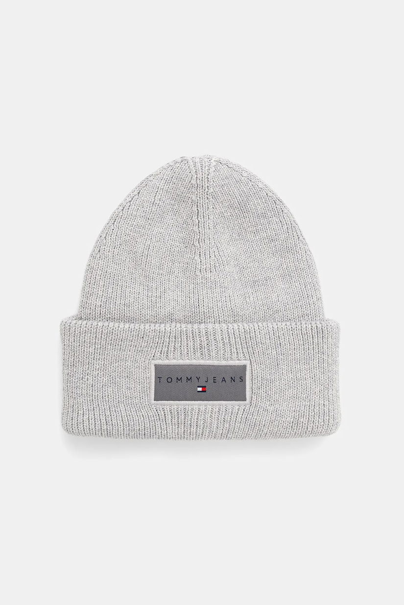 Tommy Jeans căciulă din bumbac culoarea gri, AM0AM13666