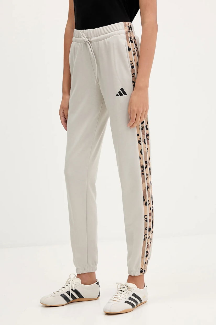 adidas pantaloni de trening 3-Stripes culoarea bej, cu imprimeu, KB8511